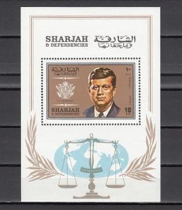 Sharjah, Mi cat. 541, BL49 A. President Kennedy s/sheet. ^