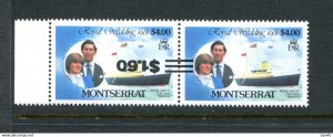 Montserrat 1985 Caribbean Royal Visit Inverted Surcharge Pairs MNH 14338