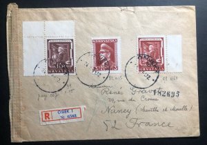 1944 Osijek Croatia Germany State Cover To Nancy France