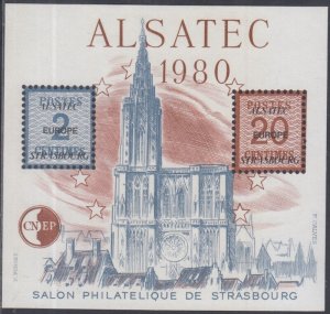 FRANCE FRA001 PRIVATELY ISSUED S/S for STRASBOURG STAMP EXHIBITION in 1980
