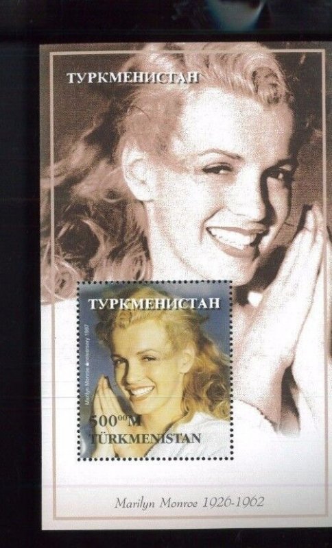 MARLYN MONROE Souvenir Sheet MNH TURKMEISTAN - E1