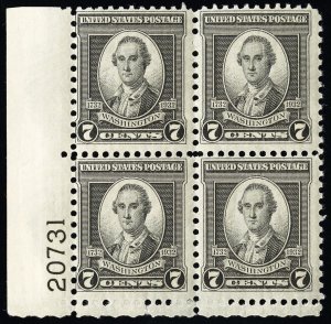 US Stamps # 712 MNH VF Plate Block