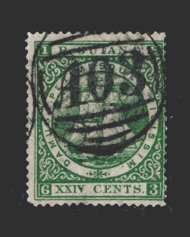 VINTAGE: BR GUIANA 1875 BH,LH SCOTT # 71A $ 95  # VSABG1875G