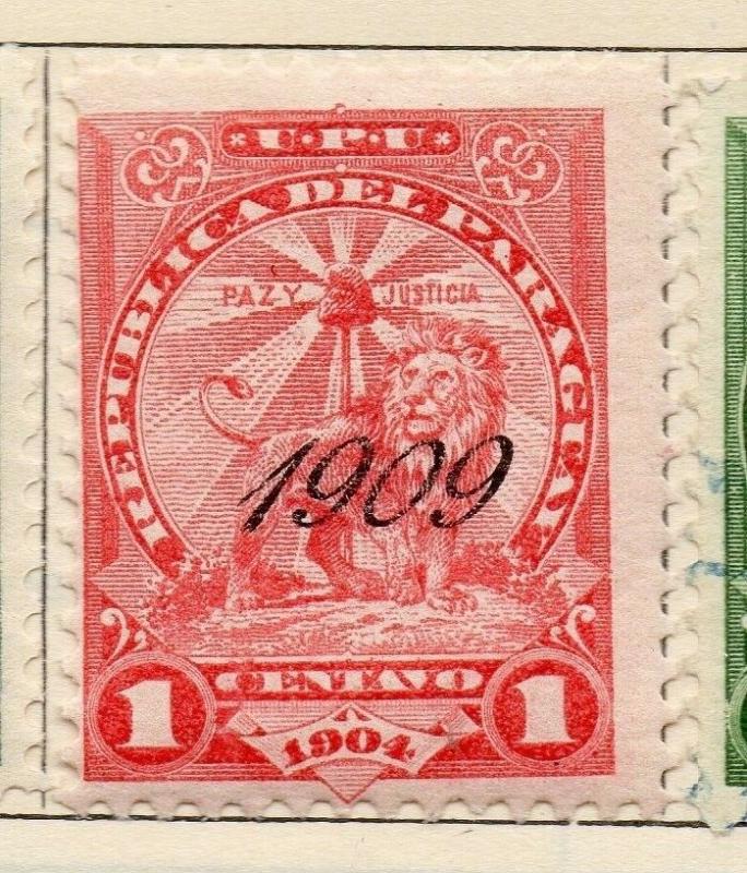 Paraguay 1907-09 Early Issue Fine Mint Hinged 1c. Optd 1909 181432 
