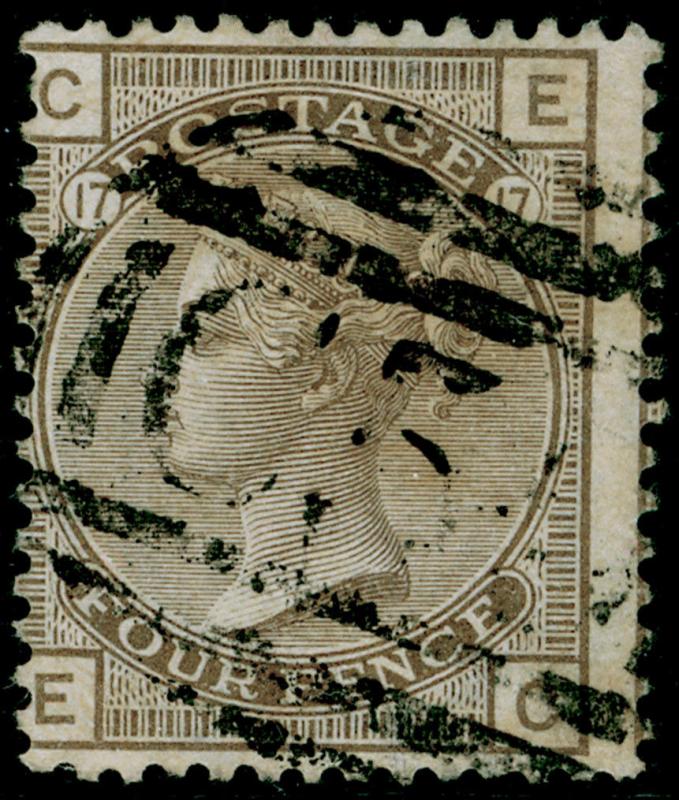 SG154, 4d grey-brown plate 17, FINE USED. Cat £325. C59 JACMEL. EC