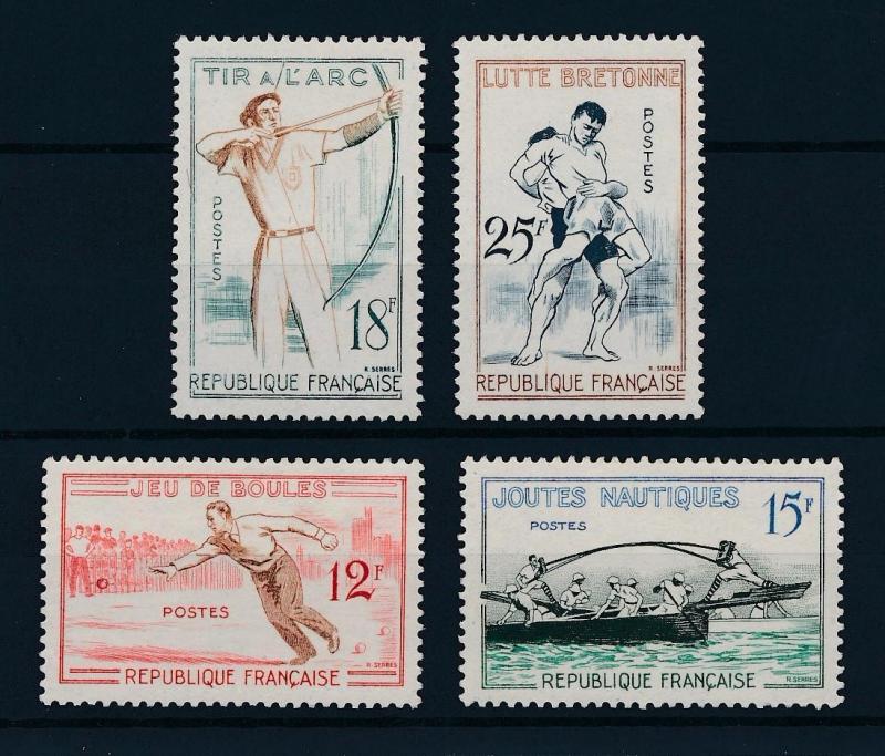 [43320] France 1958 Traditional Sports Archery Wrestling MNH