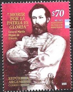 Argentina 2021 MNH Stamps Scott 2940 War of Independence General Martin Guemes