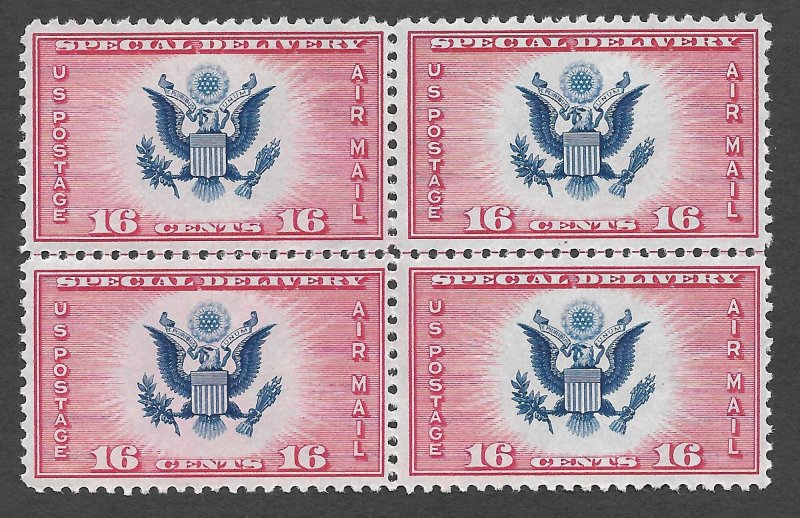 Doyle's_Stamps: MNH 1934  VF Air Post Special Delivery Block of 16c Scott #CE2**