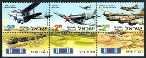 Israel 1337-1339a, MNH. Aircraft used in War of Independence, 1998.