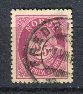 NORWAY; Early 1900s fine used Numeral issue 25ore. fine Shade + Postmark