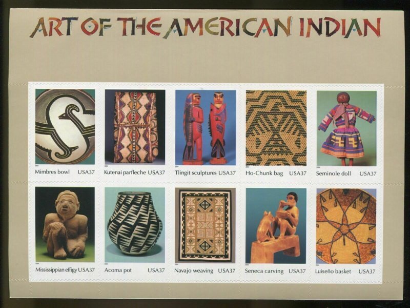 US Sheet MNH #3873 37c Art Of The American Indian