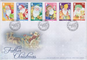 Isle of Man -  2008,  Father Christmas  set of 6 on FDC