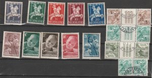 2 NH NETHERLAND SEMI-POSTAL SETS AND 4 TETE-BECE PAIRS OF SWITZERLAND