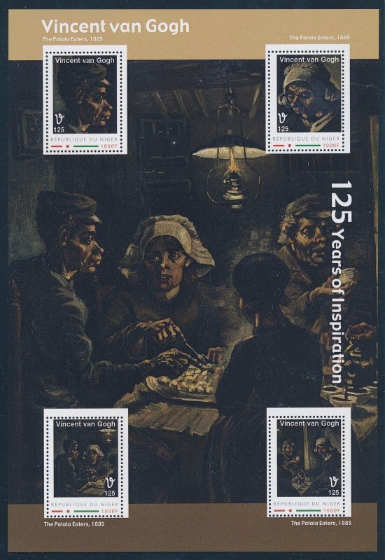 [110359] Niger 2013 Art Van Gogh Potato eaters Sheet MNH