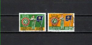 Ceylon, Scott cat. 410-411. Girl Guides, Golden Jubilee issue. USED. *