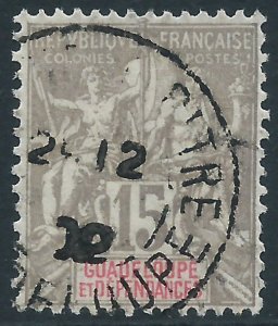 Guadeloupe, Sc #35, 15c Used