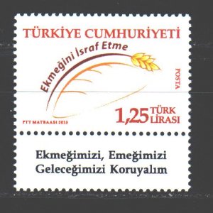 Turkey. 2015. 4150. Take care of bread. MNH.
