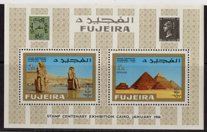 Thematic stamps FUJEIRA 1966 Cairo Stamp Cent exhib MS66 mint