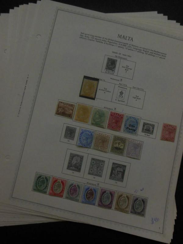 MALTA : A Beautiful & Fresh all Mint collection on album pages. SG Catalog £1831