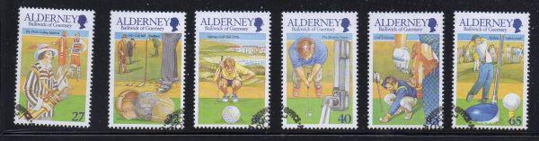 Alderney Sc 170-5 2001 Golf Club  stamp set used