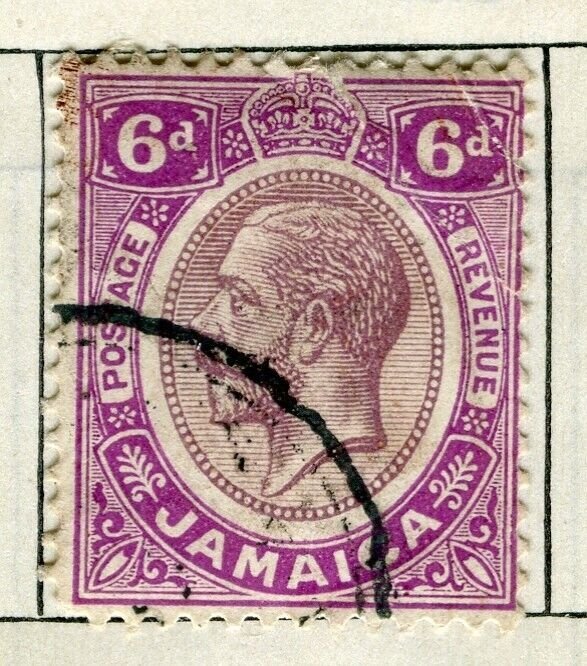 JAMAICA; 1912 early GV issue fine used 6d. value