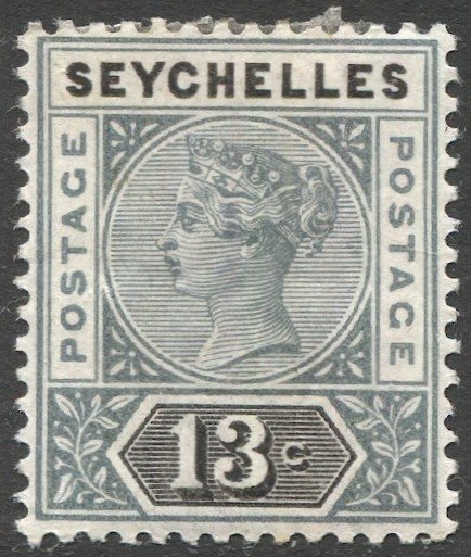 SEYCHELLES 1890 Sc 9  13c  QV  Die II F-VF Mint HR