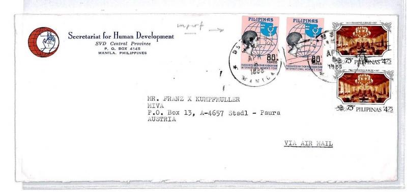 CP100 1988 Philippines *MANILA* 1988 Human Development Cover