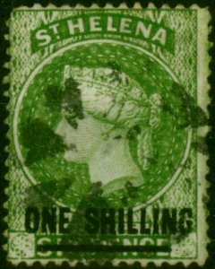 St Helena 1868 1s Deep Yellow-Green SG18 Fine Used