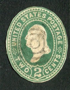 USA; 1870s-80s early classic Embossed Presidential POSTAL STATIONARY PIECE 2c.