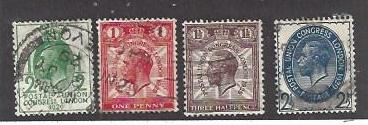 England 205-208 UPU, Used Set of 4