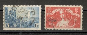 FRANCE - 2 USED STAMPS - Mi.No. 335, 334 - 1936.