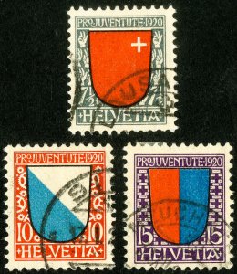 Switzerland Stamps # B15-17 Used VF Scott Value $60.50