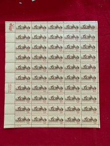 SCOTT #1726  YORK  TOWN  13 CENT   SHEET   MNH, glue disturbed