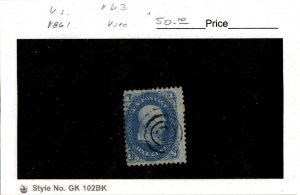 United States Postage Stamp, #63 Used, 1861 (AD)