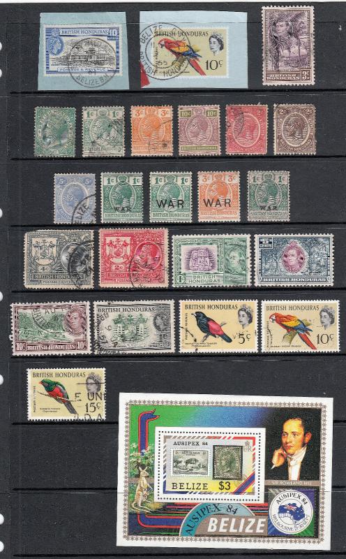 COLLECTION OF STAMPS FROM BRITISH HONDURAS