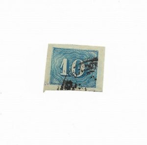 BRAZIL 1854   NUMBER 10  BLUE USED SCOTT 37 MICHEL 19