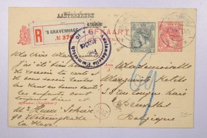 Netherlands 1917 Uprated Registered Postal Card - L40004