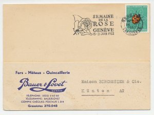 Card / Postmark France 1953 Flower - Rose Week