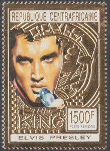 CENTRAL AFRICAN REPUBLIC Sc# 1001A MNH GOLD EMBOSSED ELVIS PRESLEY
