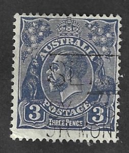 Australia Scott #117 Used 3 p King George V 2017 CV $2.25