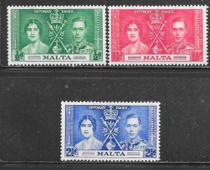 Malta 188-190: King George VI and Queen Elizabeth, MH, F-VF