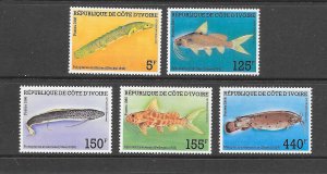 FISH - IVORY COAST #794-8 MNH