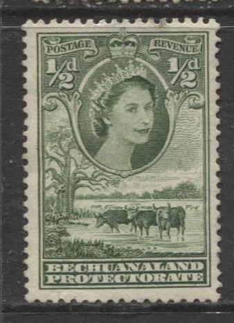 Bechuanaland - Scott 154 - QEII - Definitive -1955 - MNG - Single 1/2p Stamp