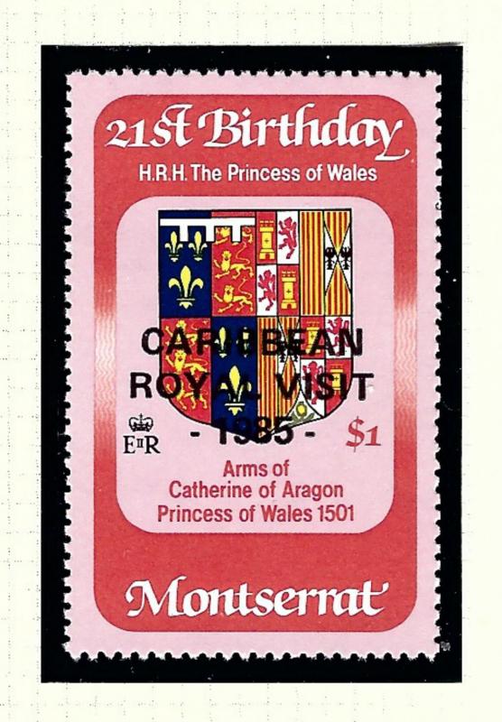 Montserrat 574 MNH 1985 issue overprinted for Royal Visit