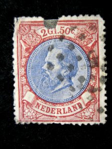 NETHERLANDS - SCOTT# 33 - USED - CAT VAL $105.00