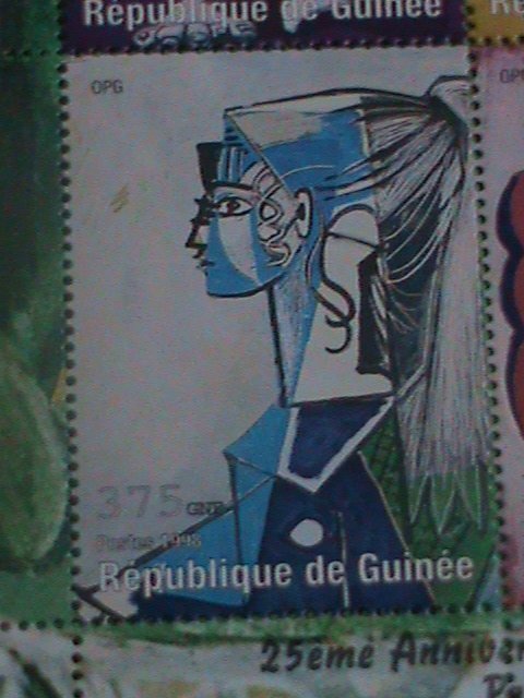 1998-GUINEA STAMP-25TH ANNIV: PABLO PICASSO PAINTING- MINT-NH FULL STAMP SHEET