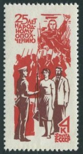 Russia 3256 two stamps,MNH.Michel 3292. National Militia in WW II,25th Ann.1966.