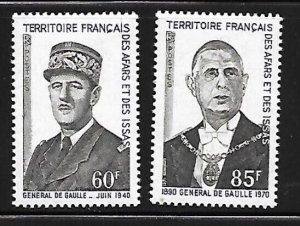 AFARS & ISSAS Sc 356-7 NH ISSUE OF 1971 - DE GAULLE