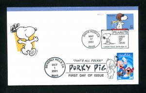 DUAL Sc. 3507 Snoopy / Sc. 3534 Porky Pig FDC - Unknown  