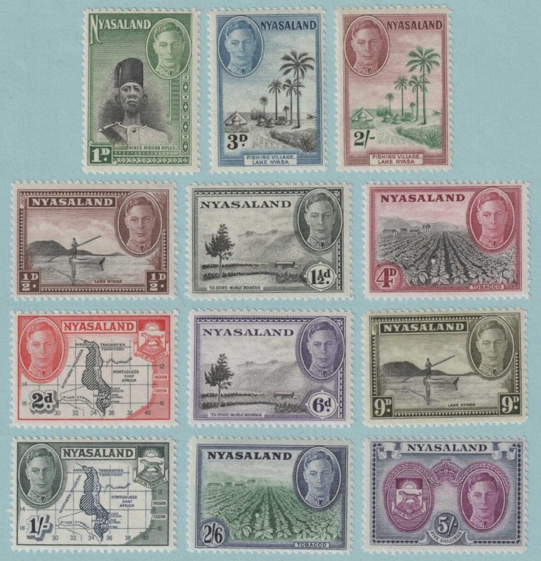 NYASALAND PROTECTORATE 68 - 79  MINT VERY LIGHTLY HINGED OG * SHORT SET - S210